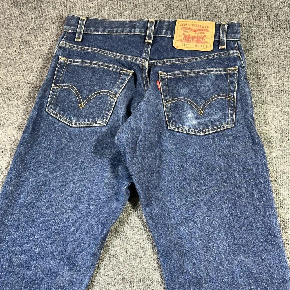 Levis 517 Jeans Mens 29x32 Blue Denim Cowboy Western Bootcut Rodeo Vintage Y2K - Picture 4 of 12